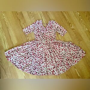 Dot Dot Smile Pink and White Paint-stroke Twirly Dress